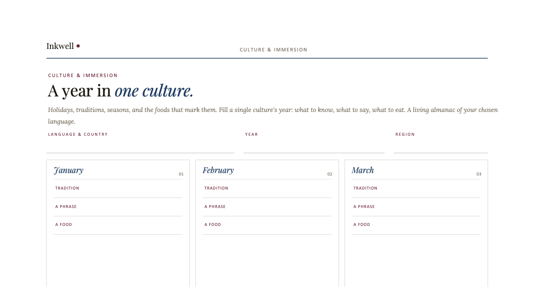 A Year in One Culture: Holidays, Seasons, and Food Vocabulary Guide